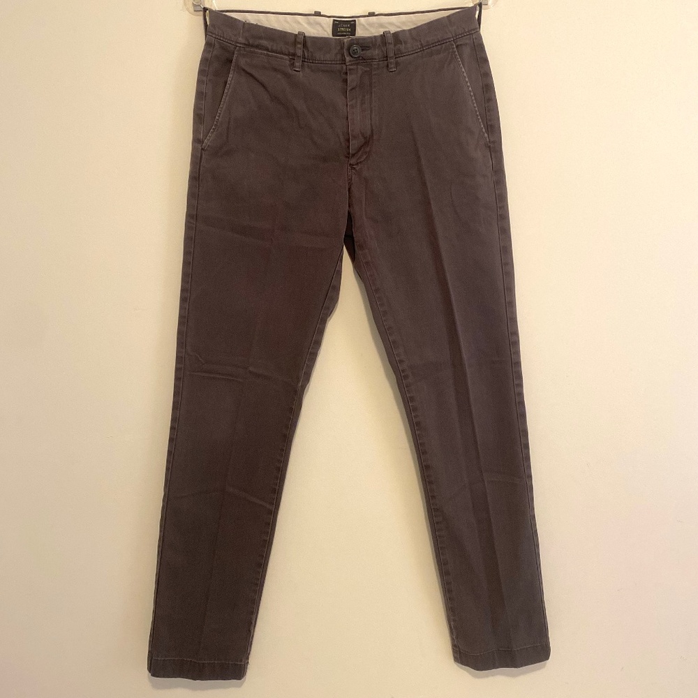 J.Crew 770 Stretch Chino Pants w30 x l32, Tapered Fit, Mens, Gray, Charcoal
